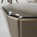 Faceted Octagonal Sofa Side Table with Smoked Mirror Top and Single Drawer